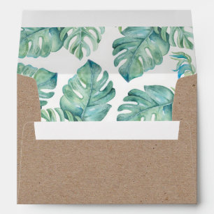 Monstera Palm Leaf Greenery Kraft Envelope