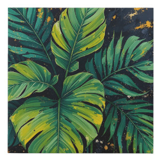 Monstera & Palm Wall Art Canvas Print | Tropical E