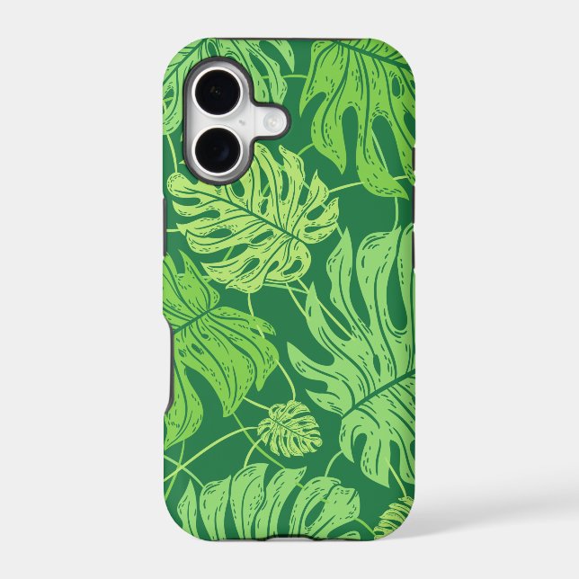 Monstera pattern     iphone case (Back)