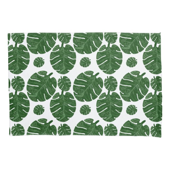 Monstera pattern  pillow case (Front)