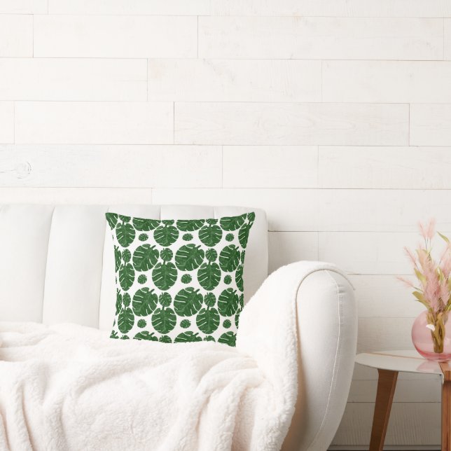 Monstera pattern  throw pillow (Couch)