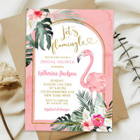 Monstera Pink Tropical Flamingo Bridal Shower