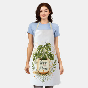 Monstera Plant in Coffee Mug Cozy Botanical Apron