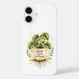 Monstera Plant in Coffee Mug Cozy Botanical iPhone 16 Case