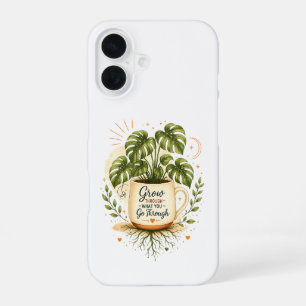 Monstera Plant in Coffee Mug Cozy Botanical iPhone 16 Case