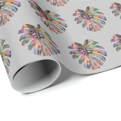 Monstera Rainbow Wrapping Paper