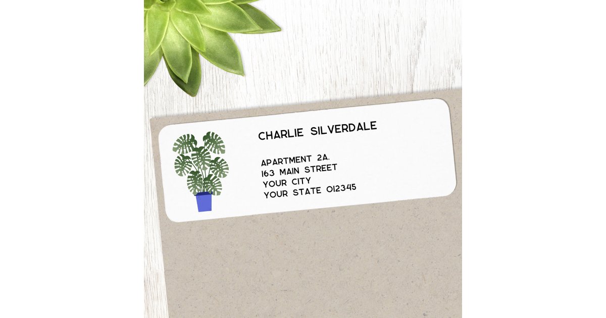 Monstera Return Address Label | Zazzle