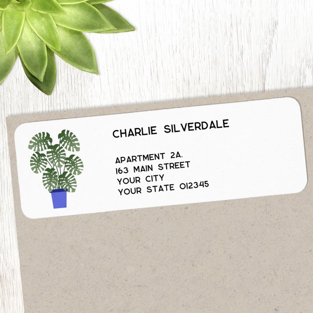 Monstera Return Address Label (Creator Uploaded)