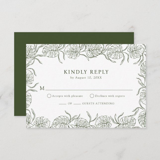 Monstera RSVP Cards (Front/Back)