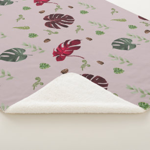 Monstera Seamless pattern design   Sherpa Blanket