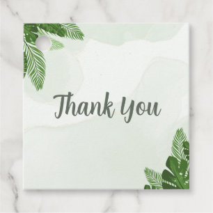 Monstera Shower Favor Tag Tropical Greenery Pale