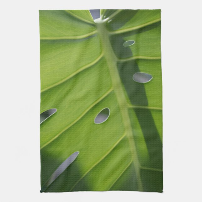 Monstera Swiss Cheese Plant Green Dish Kitchen Towel (Vertical)