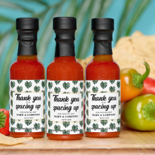 Monstera Thank you Wedding Hot Sauces