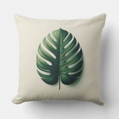 Monstera Throw Pillow