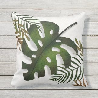 Monstera Tropical Design Outdoor Pillow