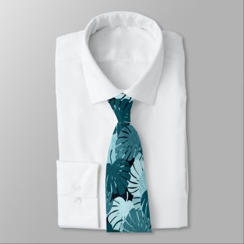 Monstera Tropical Hawaii Leaves Green Neck Tie by VillageDesign at Zazzle