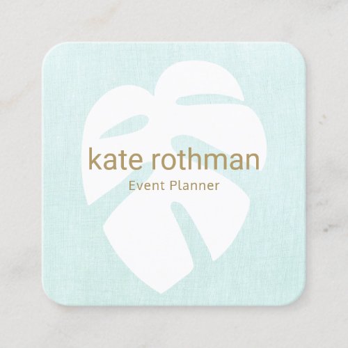 Monstera Tropical Leaf Event Planner Square Business Card
