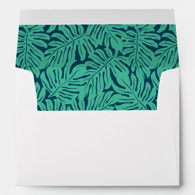 Monstera Tropical Leaf Pattern Envelope (Back (Bottom))