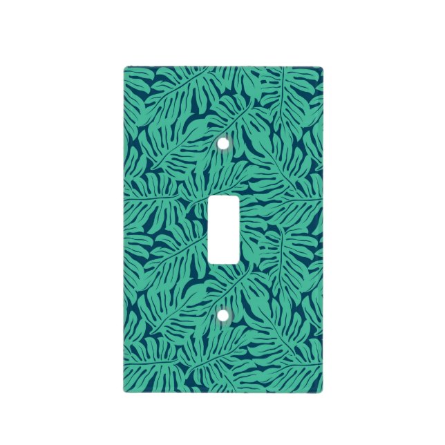 Monstera Tropical Leaf Pattern Light Switch Cover (Front)