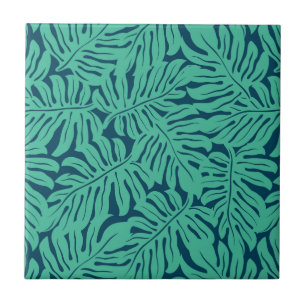 Monstera Tropical Leaf Pattern Tile