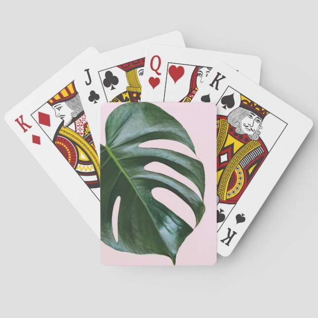Monstera Tropical Leaf Poker Cards (Back)