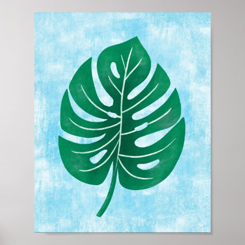 Monstera Tropical Leaf Trendy Cheese Plant Art Poster