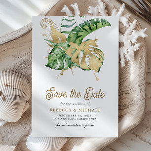 Monstera Tropical Palm Photo Wedding Save The Date