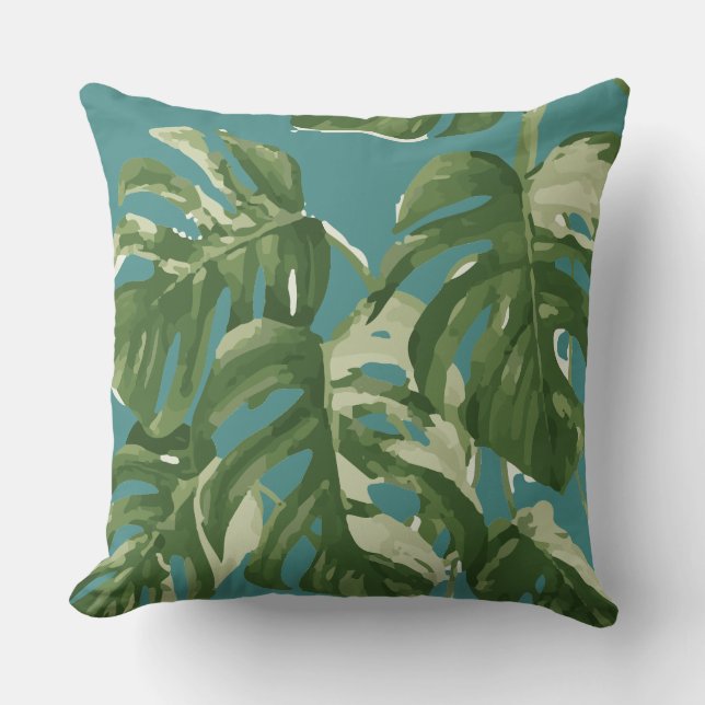 Monstera Tropical Plant | Throw Cushion (Front)