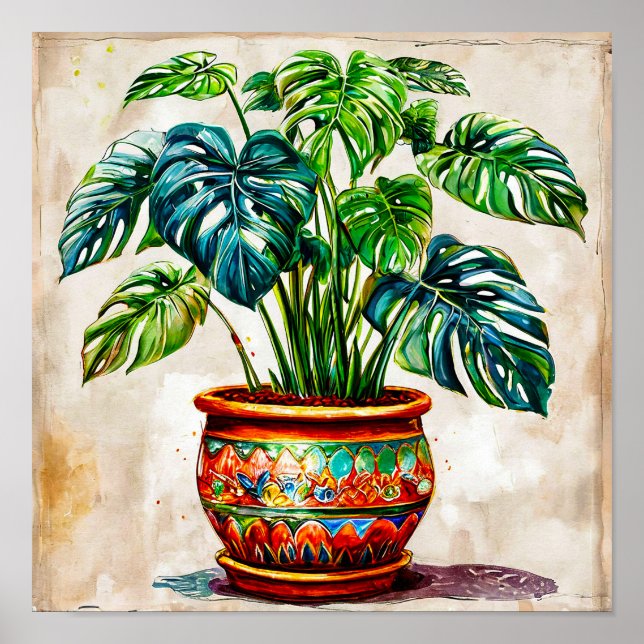 Monstera tropical plants poster (Front)