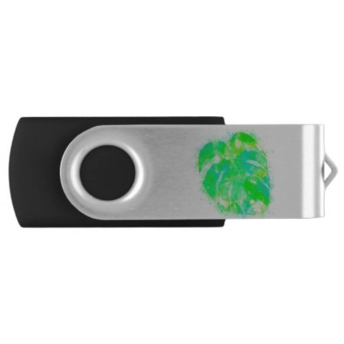 Monstera Watercolor Flash Drive