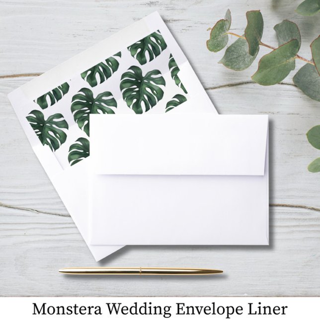 Monstera Wedding Envelope Liner (Creator Uploaded)