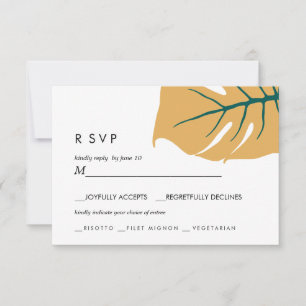 Monstera Yellow Wedding RSVP meal choice
