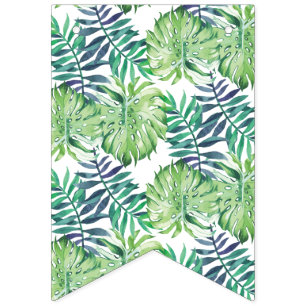 Monsterra Deliciosa Hawaiian Hipster Luau Bunting Flags