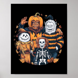 Monsters And Friends In Costumes Fall Season Hallo Poster