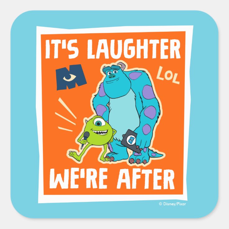 Monsters at Work | It's Laughter We're After Square Sticker | Zazzle