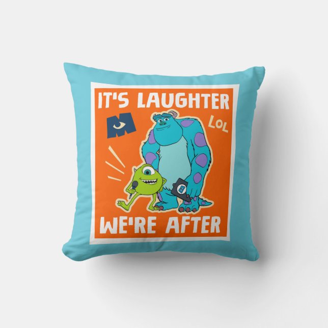 Monsters at Work | It's Laughter We're After Throw Pillow (Front)