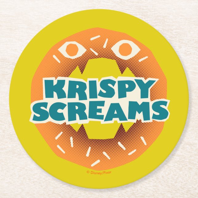 Monsters at Work | Krispy Screams Round Paper Coaster (Front)