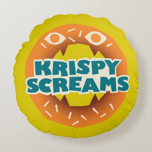 Monsters at Work  Krispy Screams Round Pillow