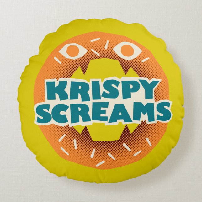 Monsters at Work | Krispy Screams Round Pillow (Front)