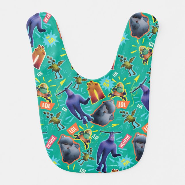 Monsters at Work | MIFT Laughter Pattern Baby Bib (Front)