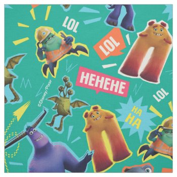 Monsters At Work | Mift Laughter Pattern Fabric by disneypixarmonsters at Zazzle
