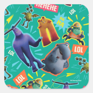 Monsters at Work MIFT Laughter Pattern Square Sticker