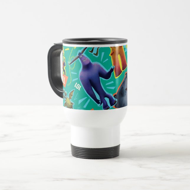 Monsters at Work | MIFT Laughter Pattern Travel Mug (Front Left)