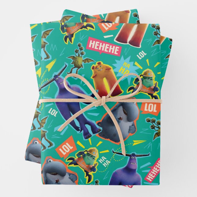 Monsters at Work | MIFT Laughter Pattern Wrapping Paper Sheets (In situ)