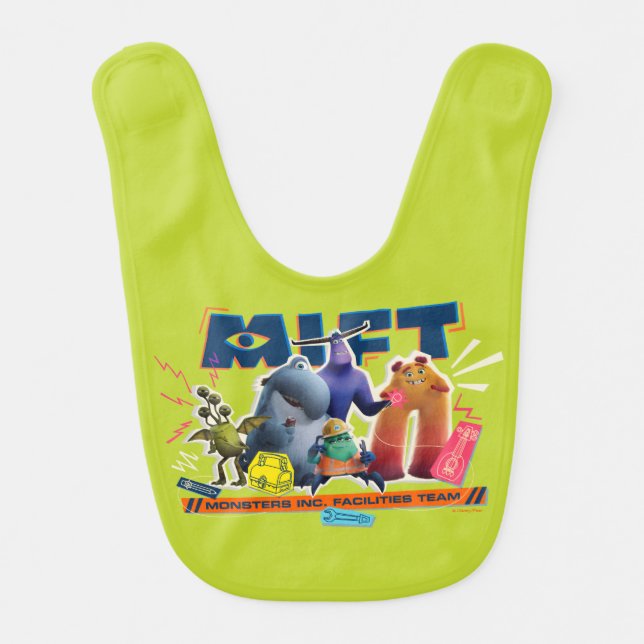Monsters at Work | Monsters Inc. Facility Team Baby Bib (Front)