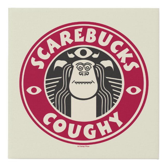 Monsters at Work | Scarebucks Coughy Faux Canvas Print (Front)