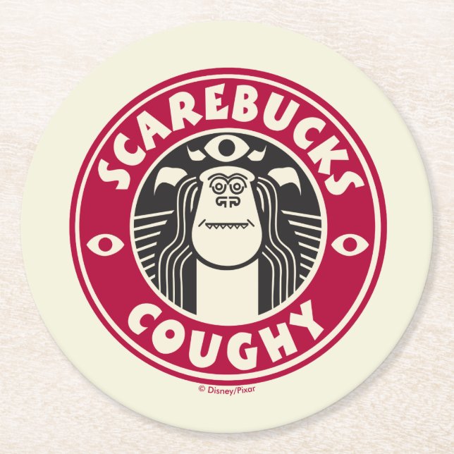 Monsters at Work | Scarebucks Coughy Round Paper Coaster (Front)
