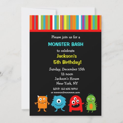 Monsters Birthday Invitations