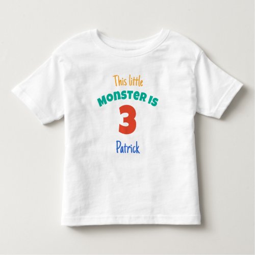 Monsters Birthday This Little Monster Add Age Toddler T_shirt