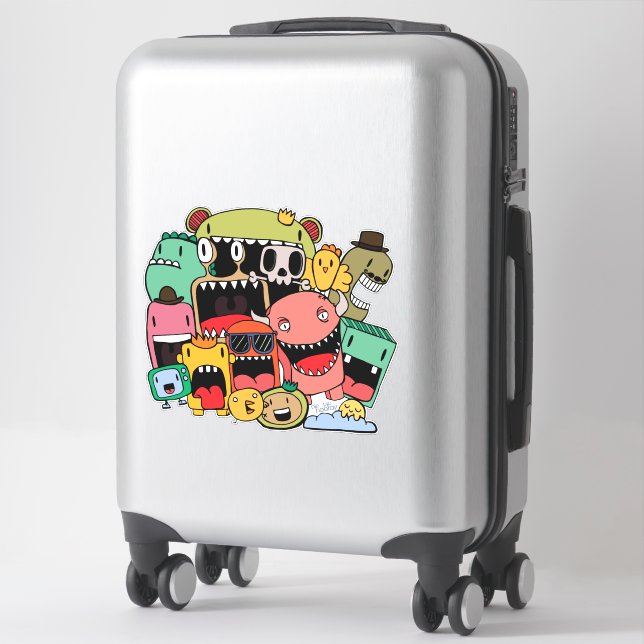 Monsters Boys Cute Scary Graf Street Vinyl Sticker (Suitcase)